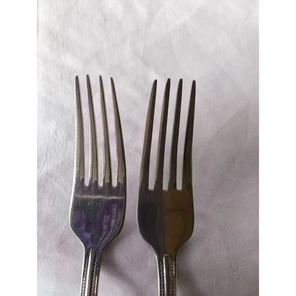 Set of 2 Dinner Forks Lenox Bead 18/10